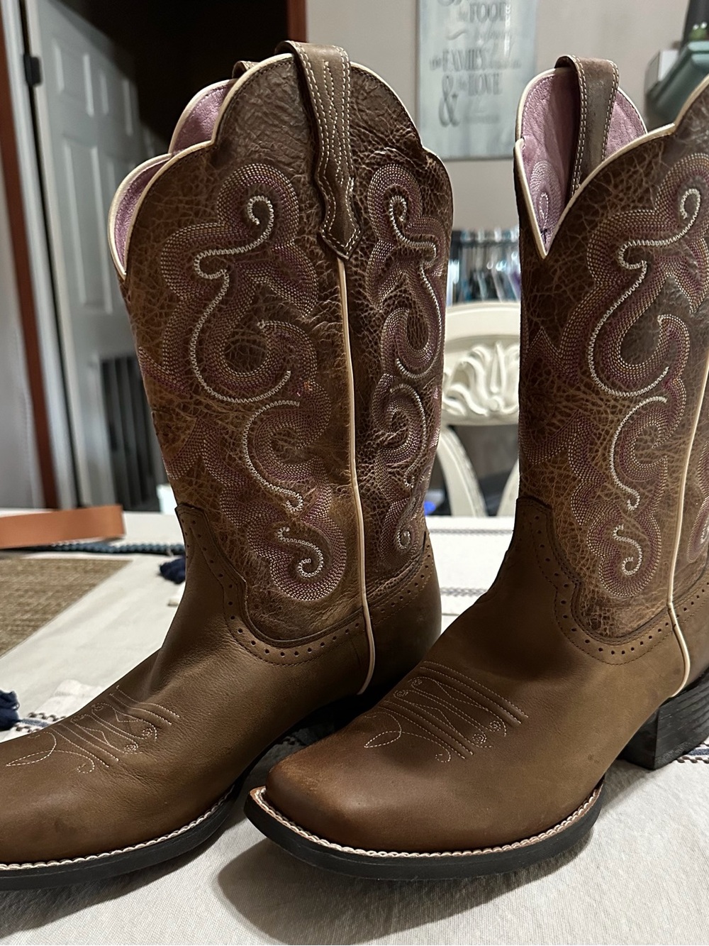 #40 - Ariat QuickDraw Women’s Western Boots-Badland Brown Leather-9.5B- LIKE NEW - Picture 13 of 13